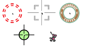 Variety of custom pointers are shown here