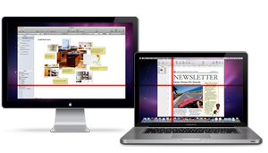 Crosshair effect spans two or more screens